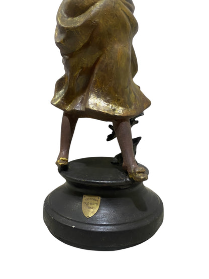 Original French Semi-Bronze Sculpture – “Victoria Old Boys 1952” Plaque – Circa 1925