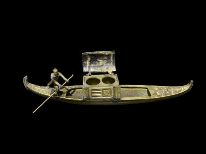 Antique Bronze Venetian Gondola Inkwell – Grand Tour Souvenir