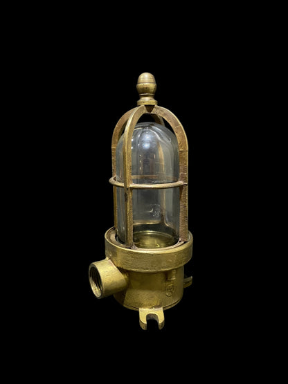 Original Antique Marine Brass Ceiling Bulkhead Light