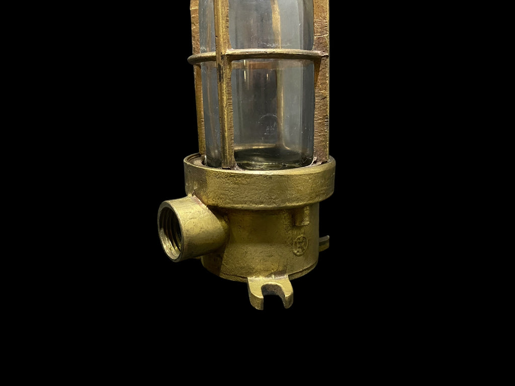 Original Antique Marine Brass Ceiling Bulkhead Light