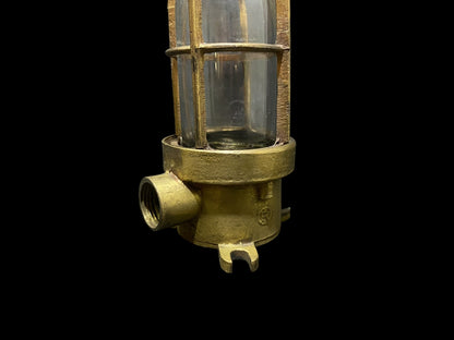 Original Antique Marine Brass Ceiling Bulkhead Light