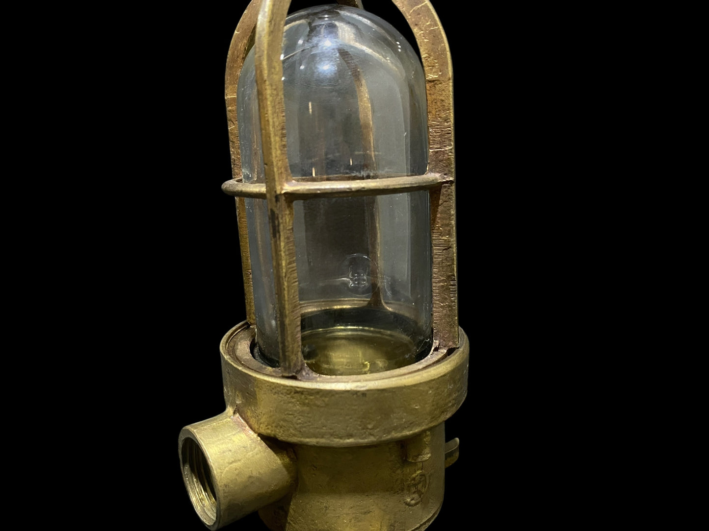 Original Antique Marine Brass Ceiling Bulkhead Light