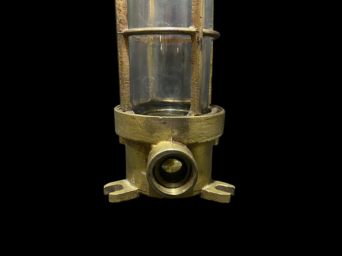 Original Antique Marine Brass Ceiling Bulkhead Light