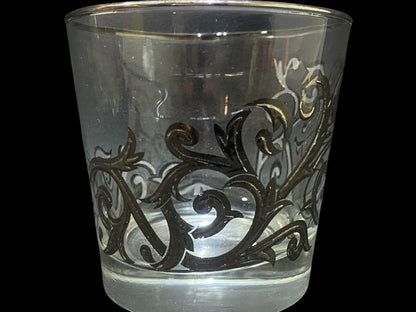Vintage Libbey Orsini Lowball Glasses – Silver Filigree, Stamped