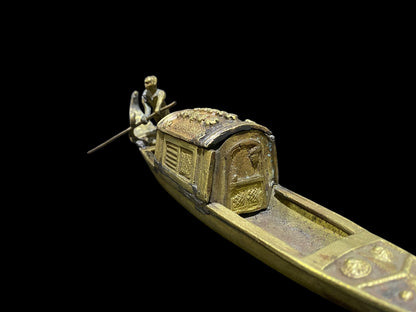 Antique Bronze Venetian Gondola Inkwell – Grand Tour Souvenir