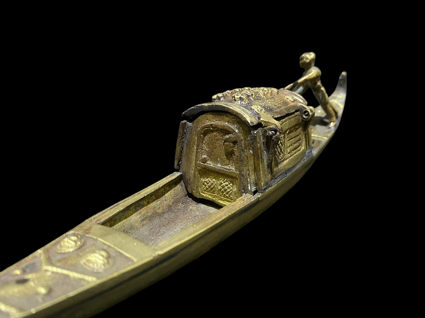 Antique Bronze Venetian Gondola Inkwell – Grand Tour Souvenir