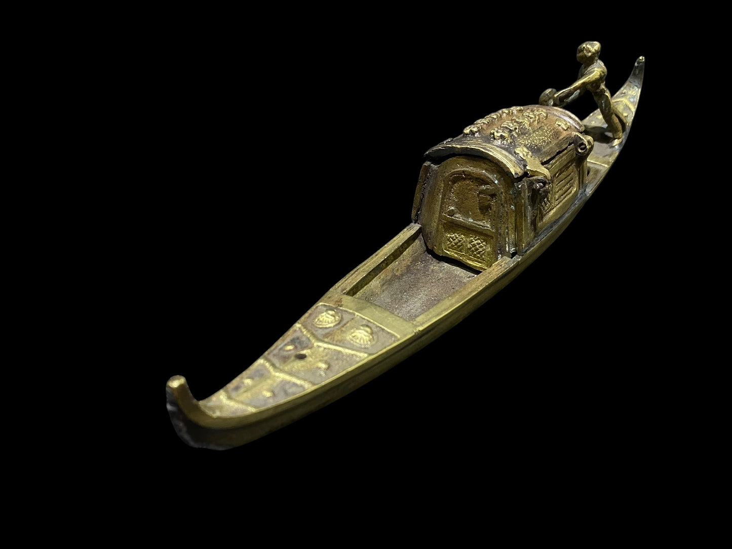 Antique Bronze Venetian Gondola Inkwell – Grand Tour Souvenir