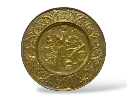 Antique English Bronze Tray – Hand-Hammered Engraving