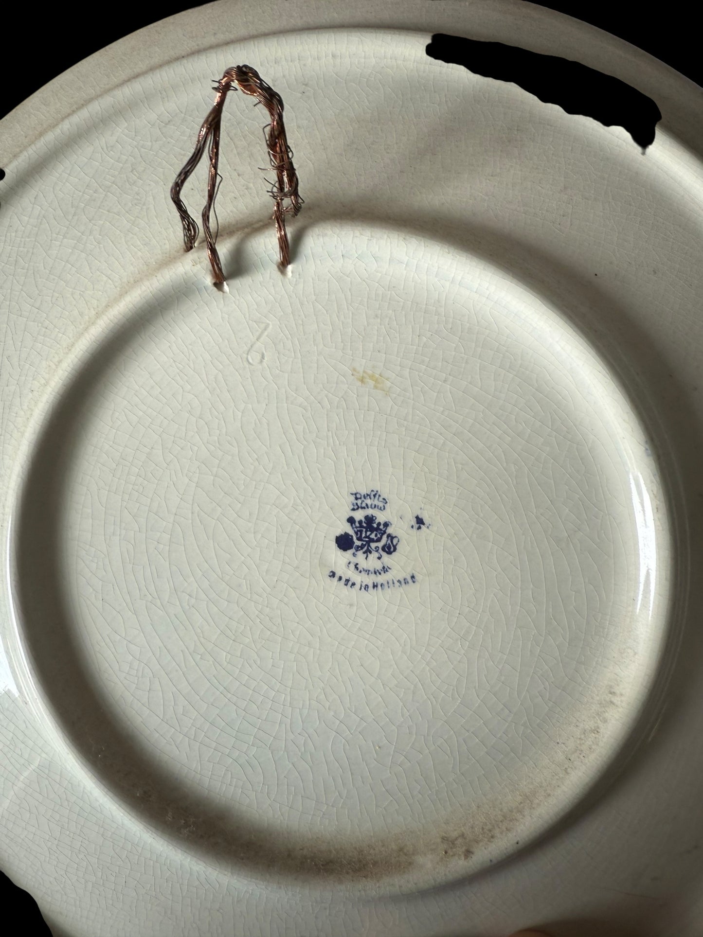 Original Delft Blue blanc Dutch Plate – Hand-Painted & Stamped