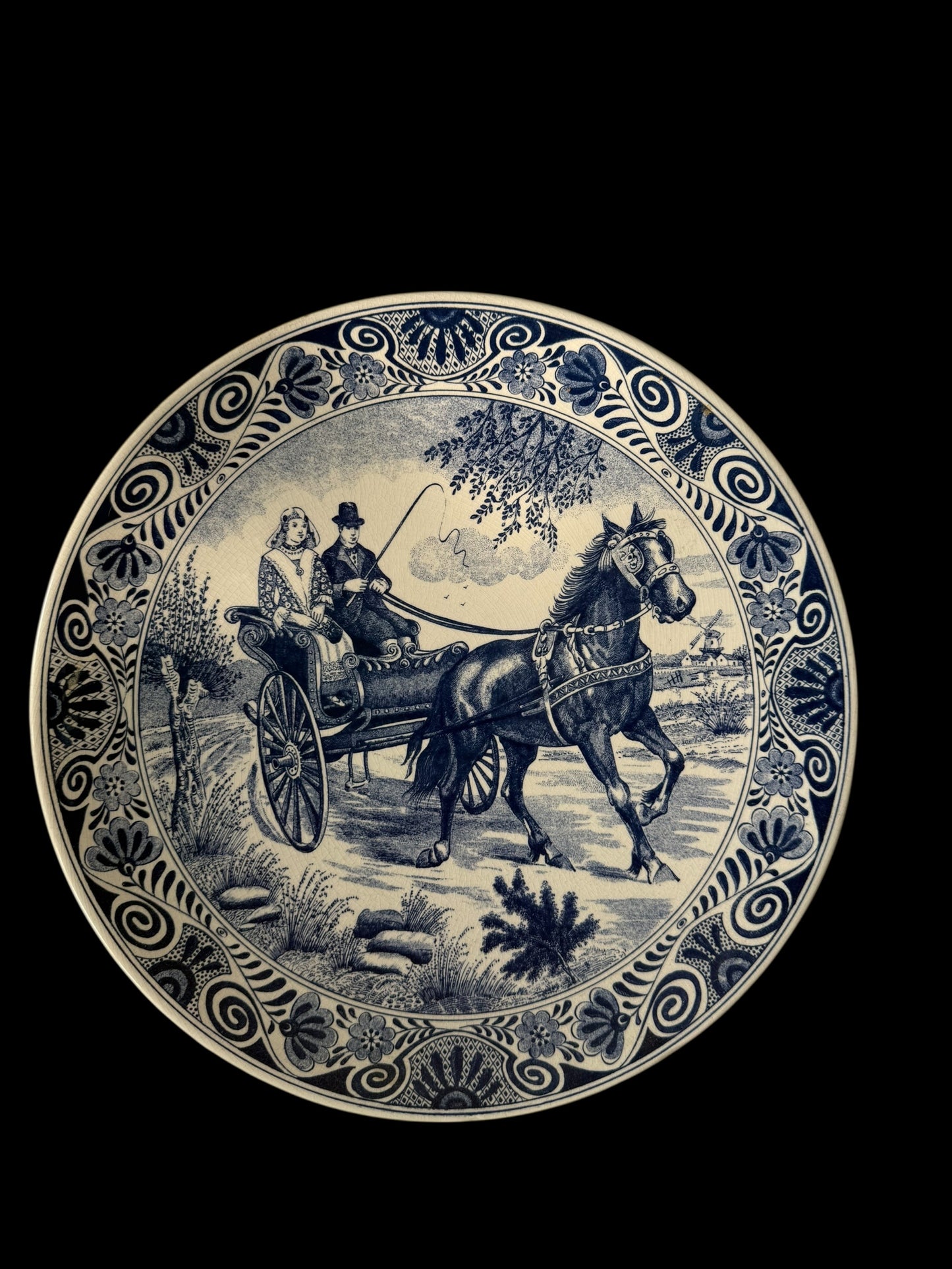 Original Delft Blue blanc Dutch Plate – Hand-Painted & Stamped