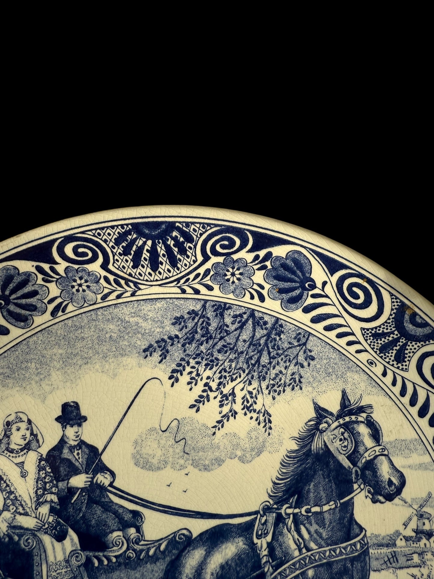 Original Delft Blue blanc Dutch Plate – Hand-Painted & Stamped