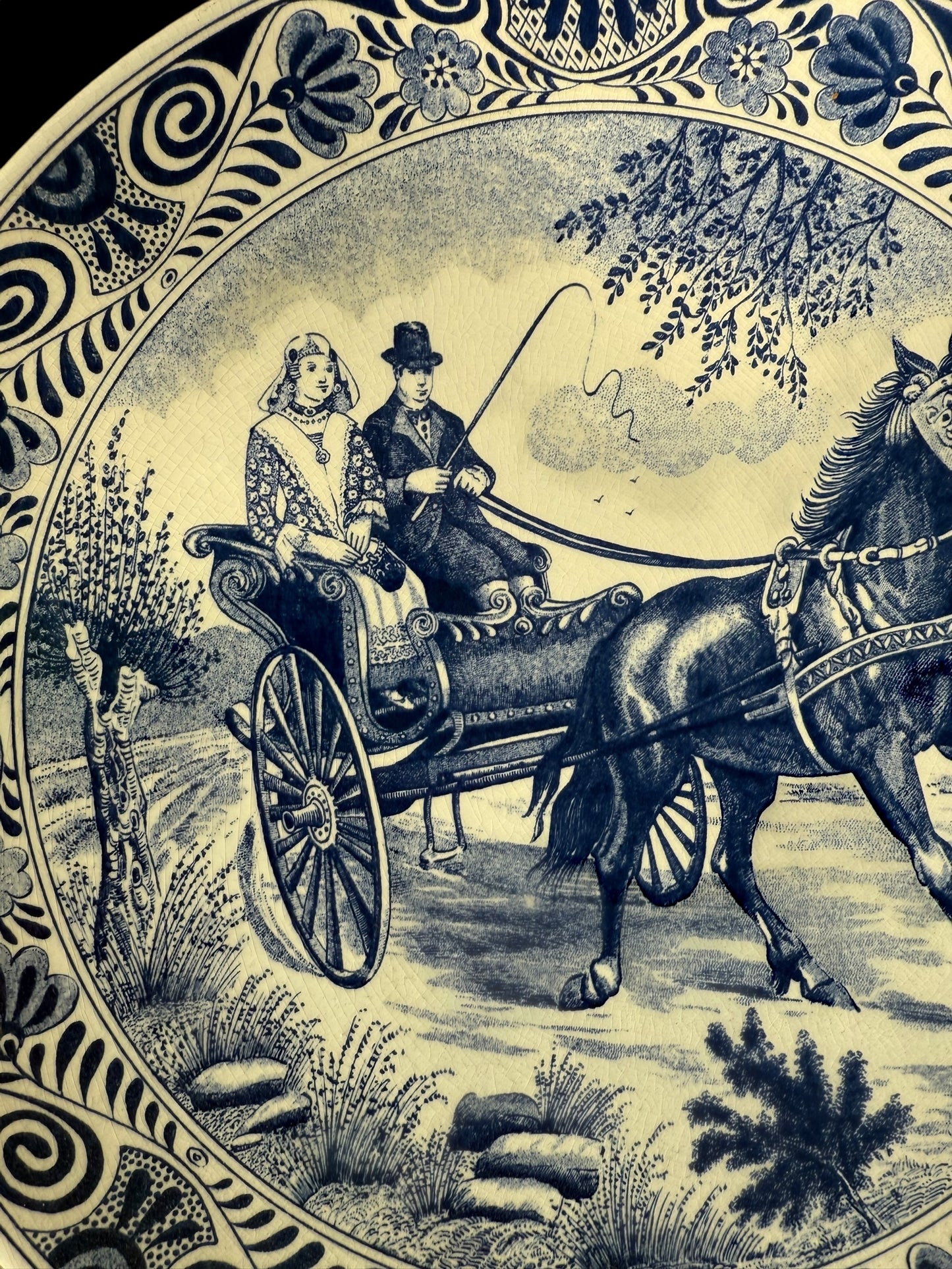 Original Delft Blue blanc Dutch Plate – Hand-Painted & Stamped