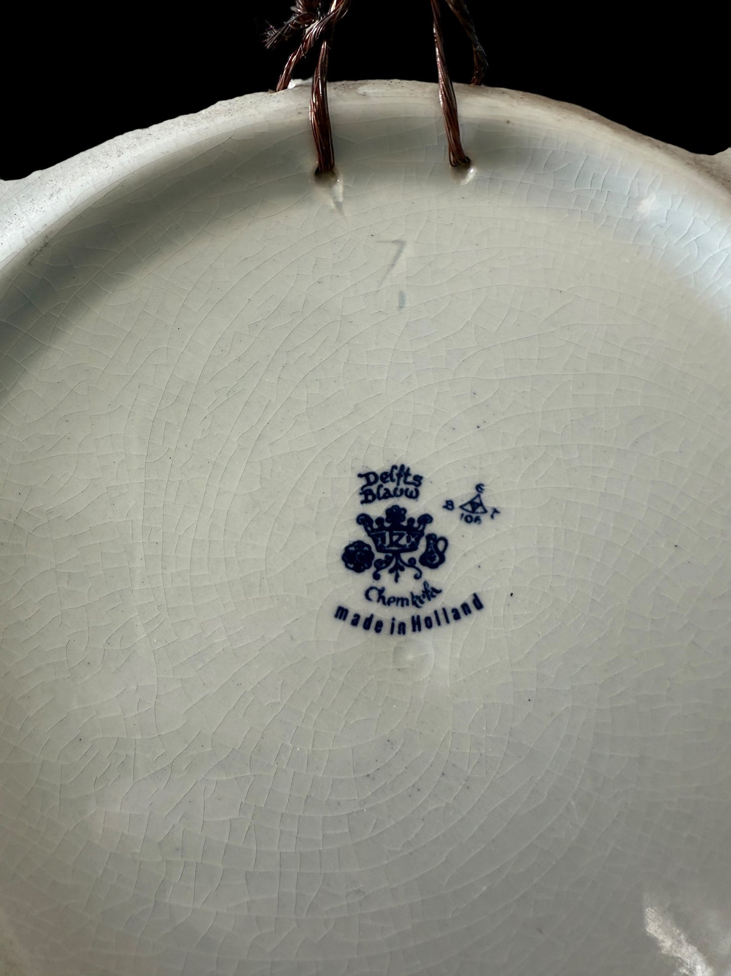 Original Delft Blue blanc Dutch Plate – Hand-Painted & Stamped