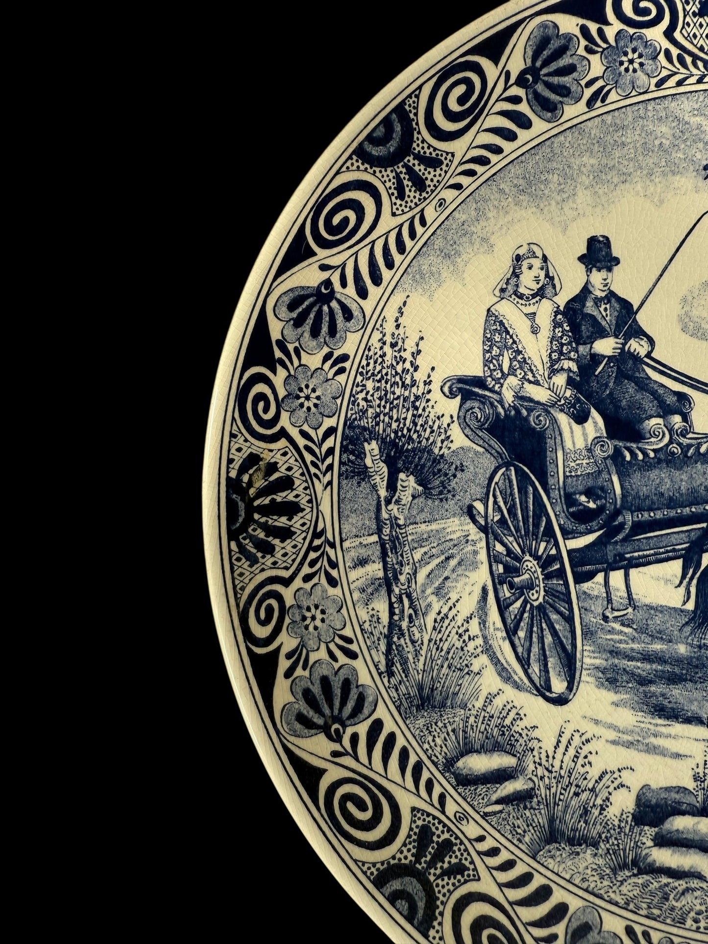 Original Delft Blue blanc Dutch Plate – Hand-Painted & Stamped