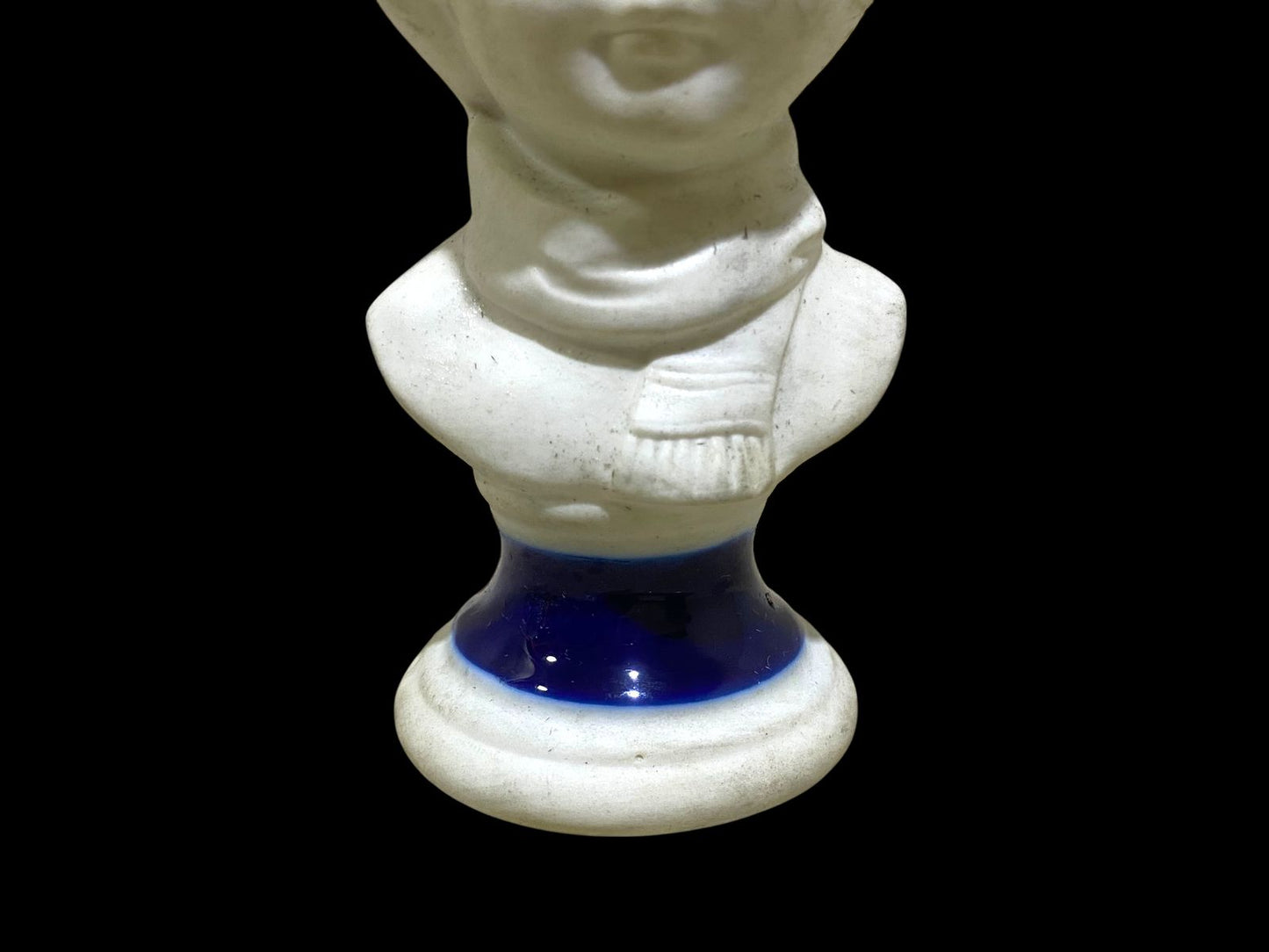 Rare Pair of Antique Capodimonte Bisque Figurines – Stamped, Hand-Crafted on Blue Porcelain Bases