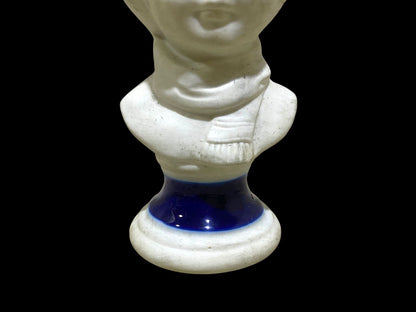 Rare Pair of Antique Capodimonte Bisque Figurines – Stamped, Hand-Crafted on Blue Porcelain Bases