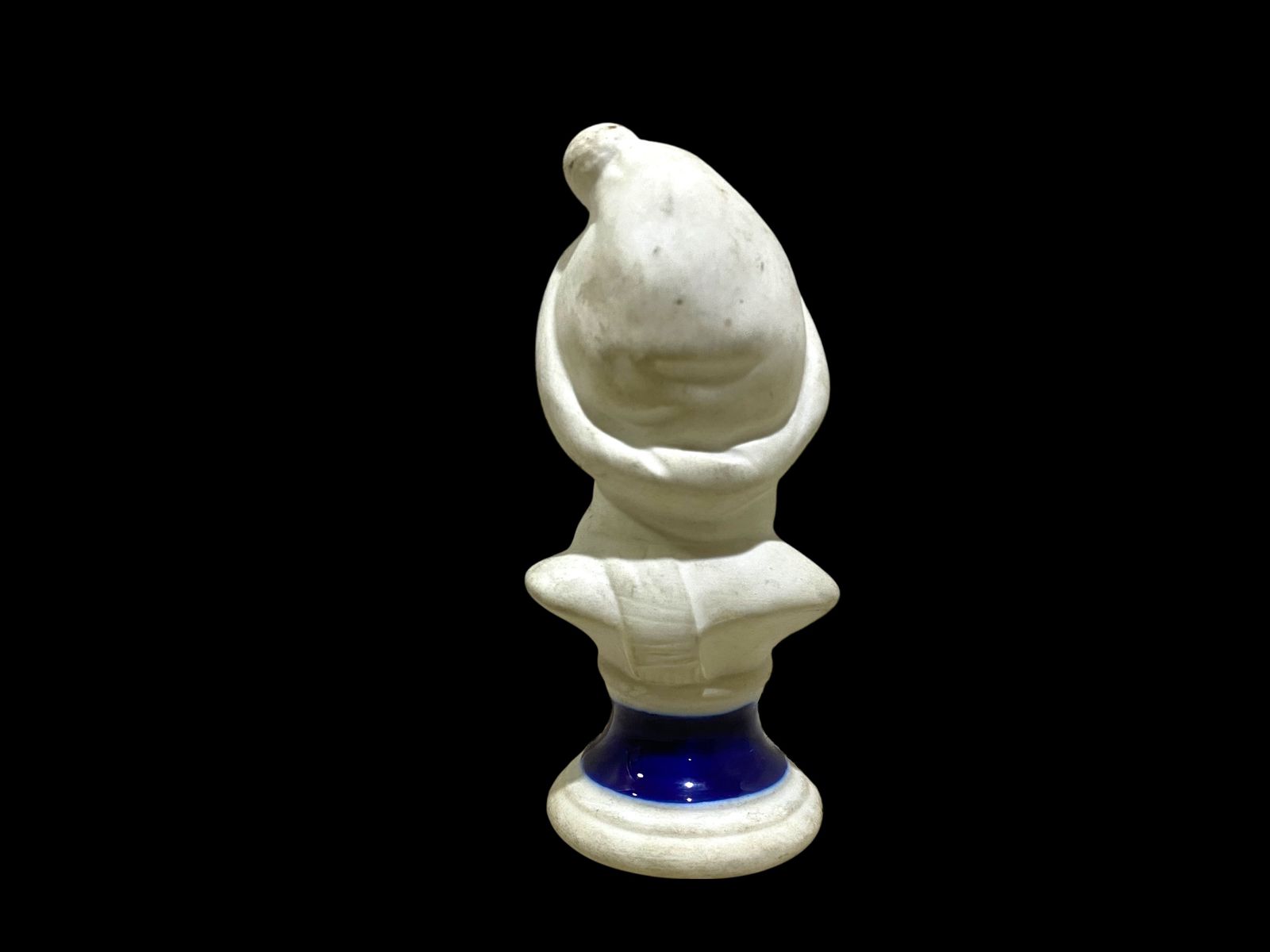 Rare Pair of Antique Capodimonte Bisque Figurines – Stamped, Hand-Crafted on Blue Porcelain Bases
