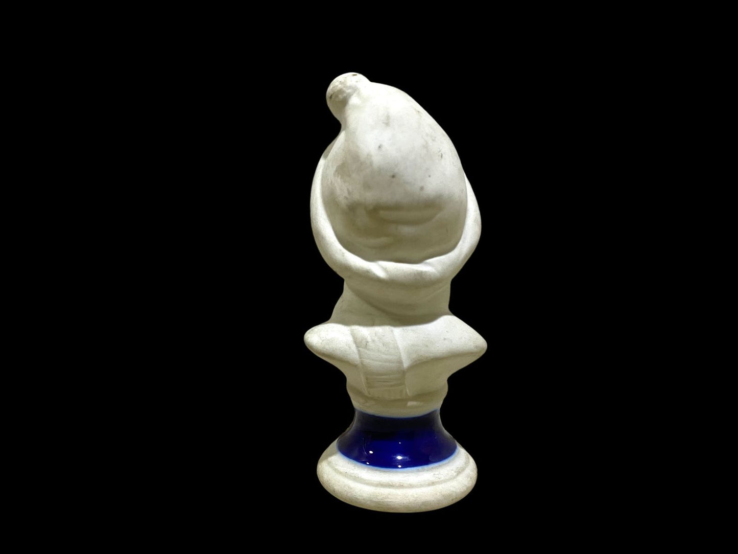 Rare Pair of Antique Capodimonte Bisque Figurines – Stamped, Hand-Crafted on Blue Porcelain Bases