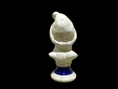 Rare Pair of Antique Capodimonte Bisque Figurines – Stamped, Hand-Crafted on Blue Porcelain Bases