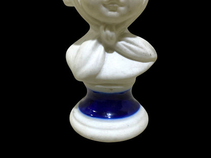 Rare Pair of Antique Capodimonte Bisque Figurines – Stamped, Hand-Crafted on Blue Porcelain Bases