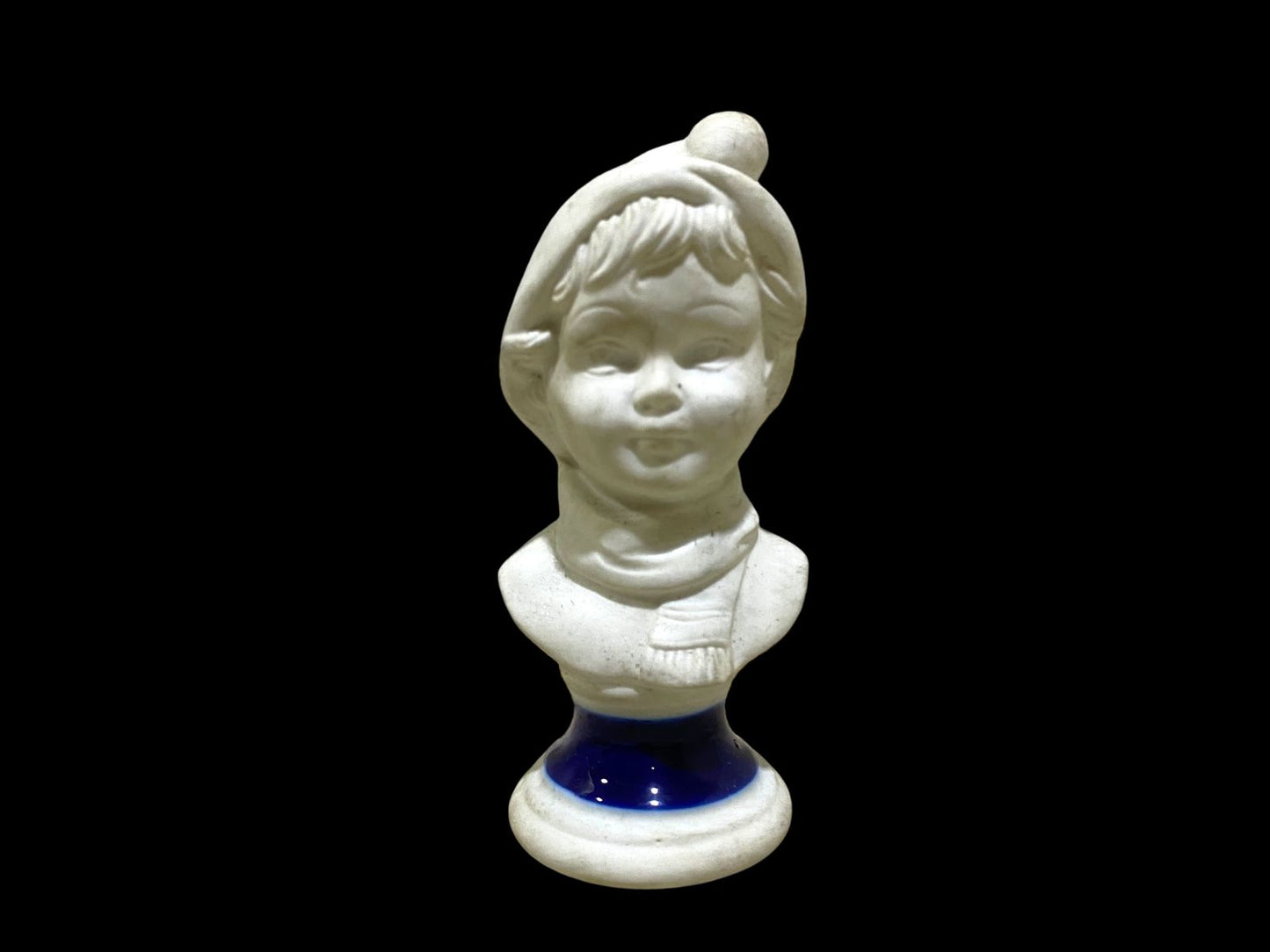 Rare Pair of Antique Capodimonte Bisque Figurines – Stamped, Hand-Crafted on Blue Porcelain Bases