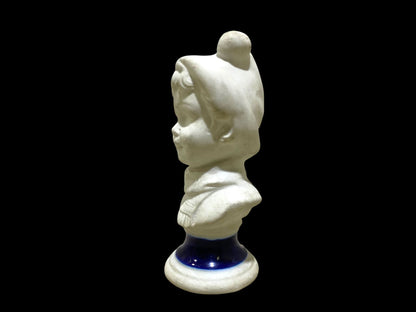 Rare Pair of Antique Capodimonte Bisque Figurines – Stamped, Hand-Crafted on Blue Porcelain Bases