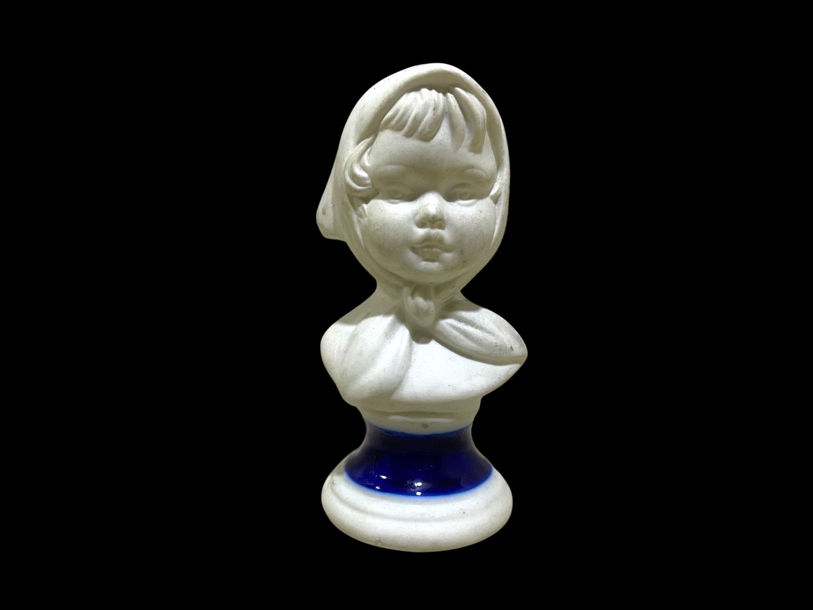 Rare Pair of Antique Capodimonte Bisque Figurines – Stamped, Hand-Crafted on Blue Porcelain Bases