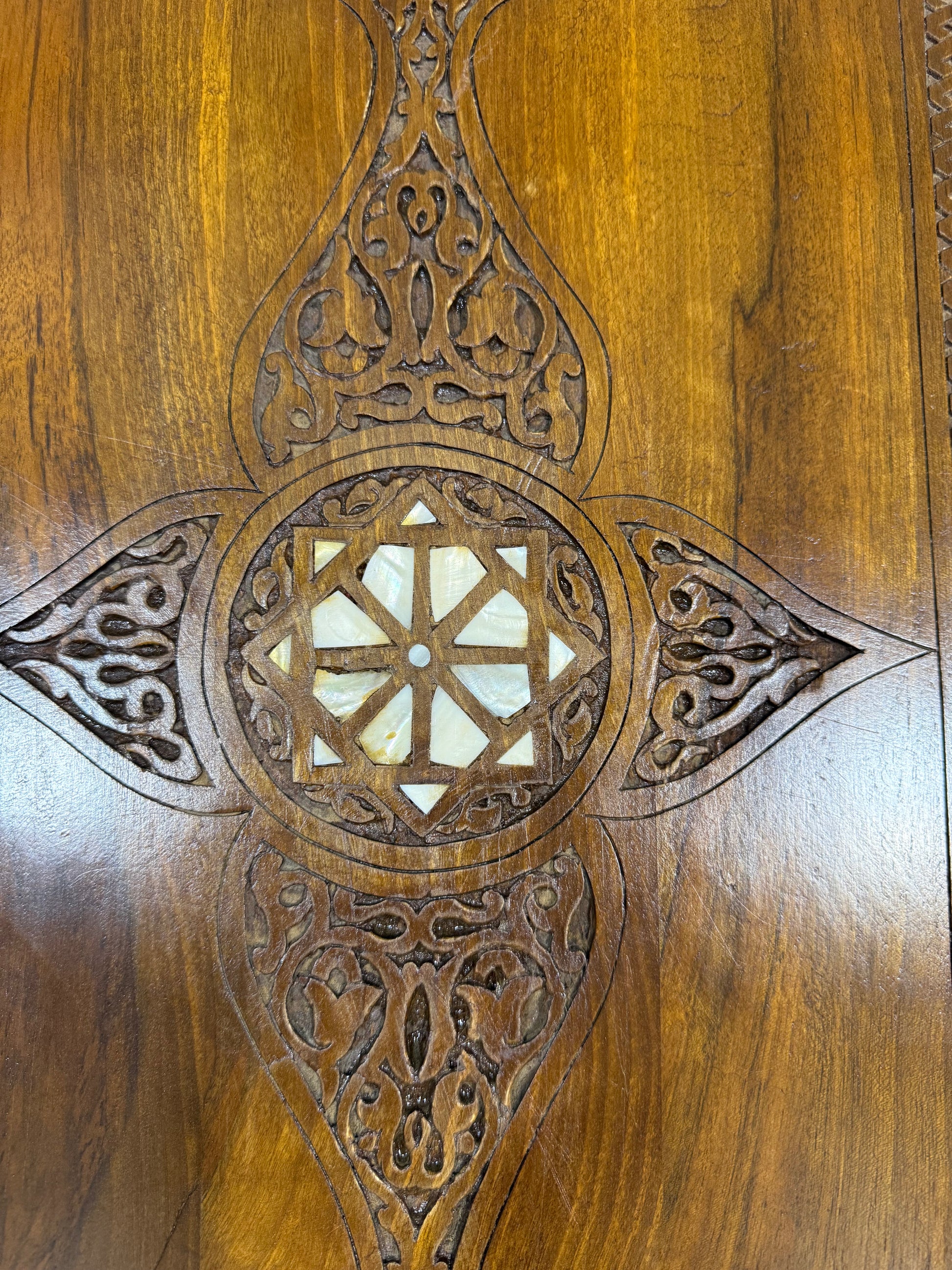 Antique Ottoman Levantine Wall Panel – Hand-Carved with Inlay