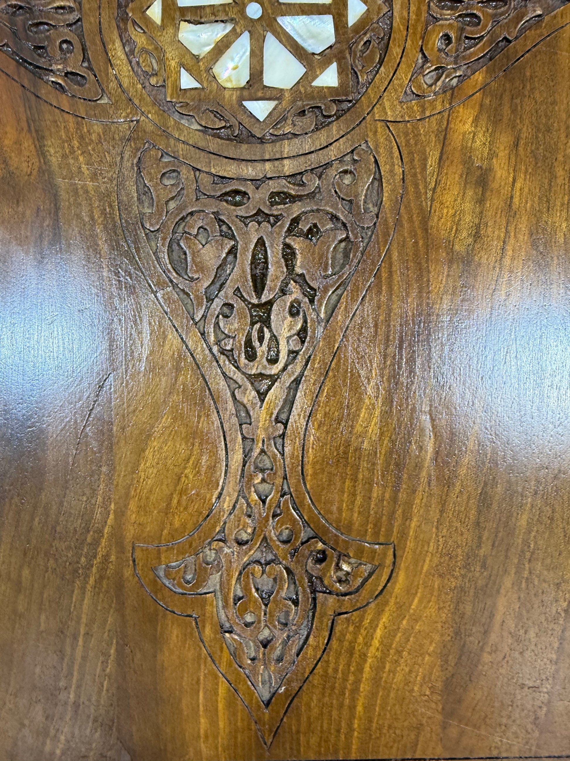 Antique Ottoman Levantine Wall Panel – Hand-Carved with Inlay
