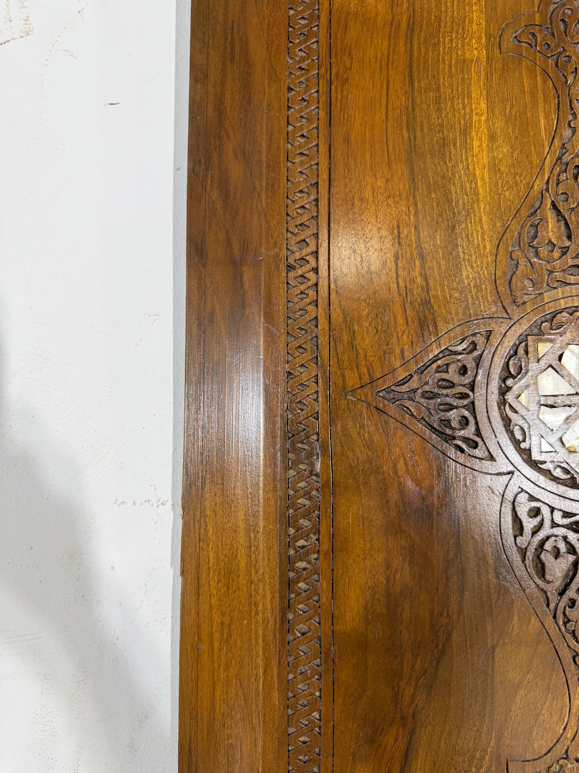Antique Ottoman Levantine Wall Panel – Hand-Carved with Inlay