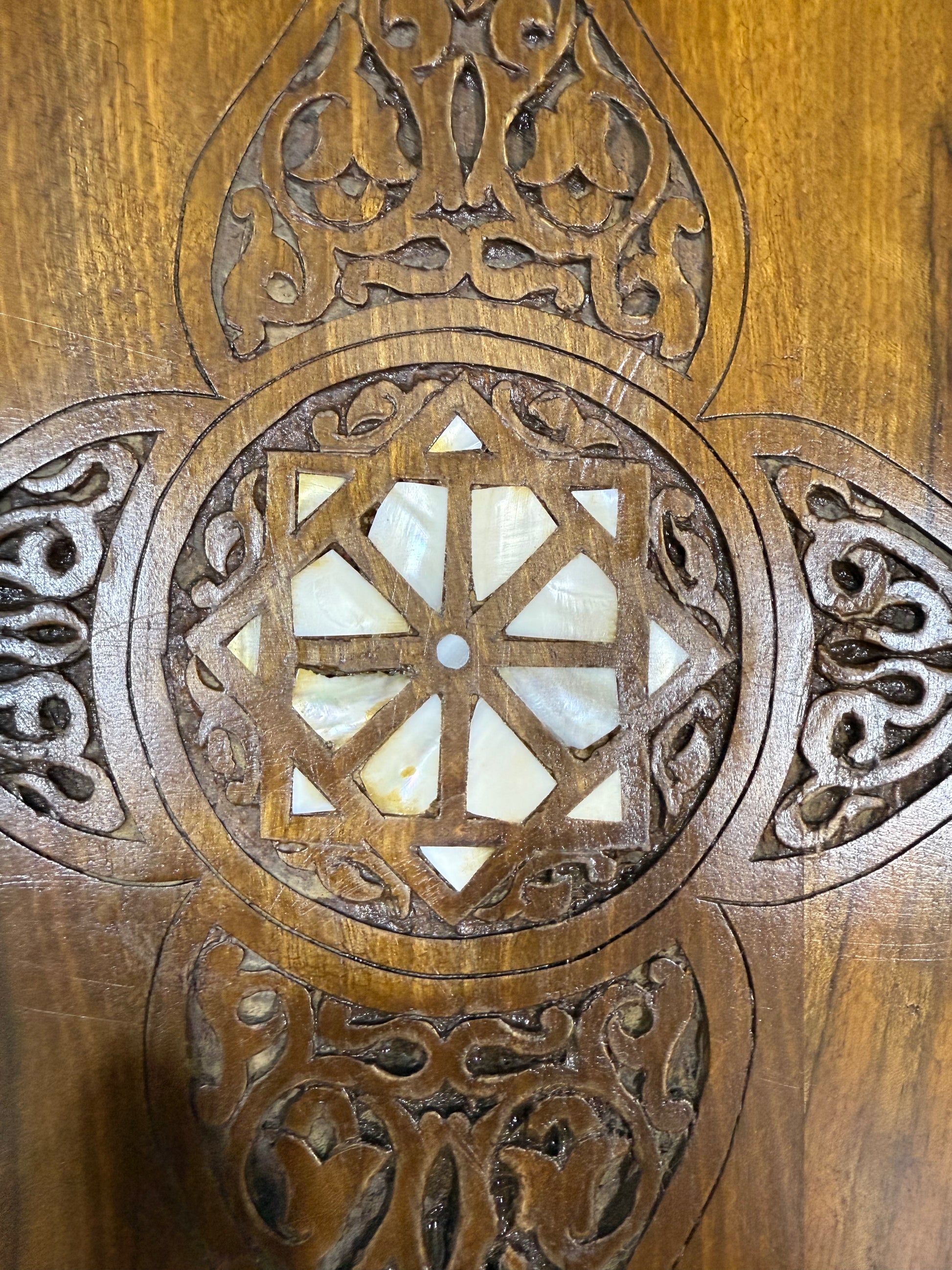 Antique Ottoman Levantine Wall Panel – Hand-Carved with Inlay