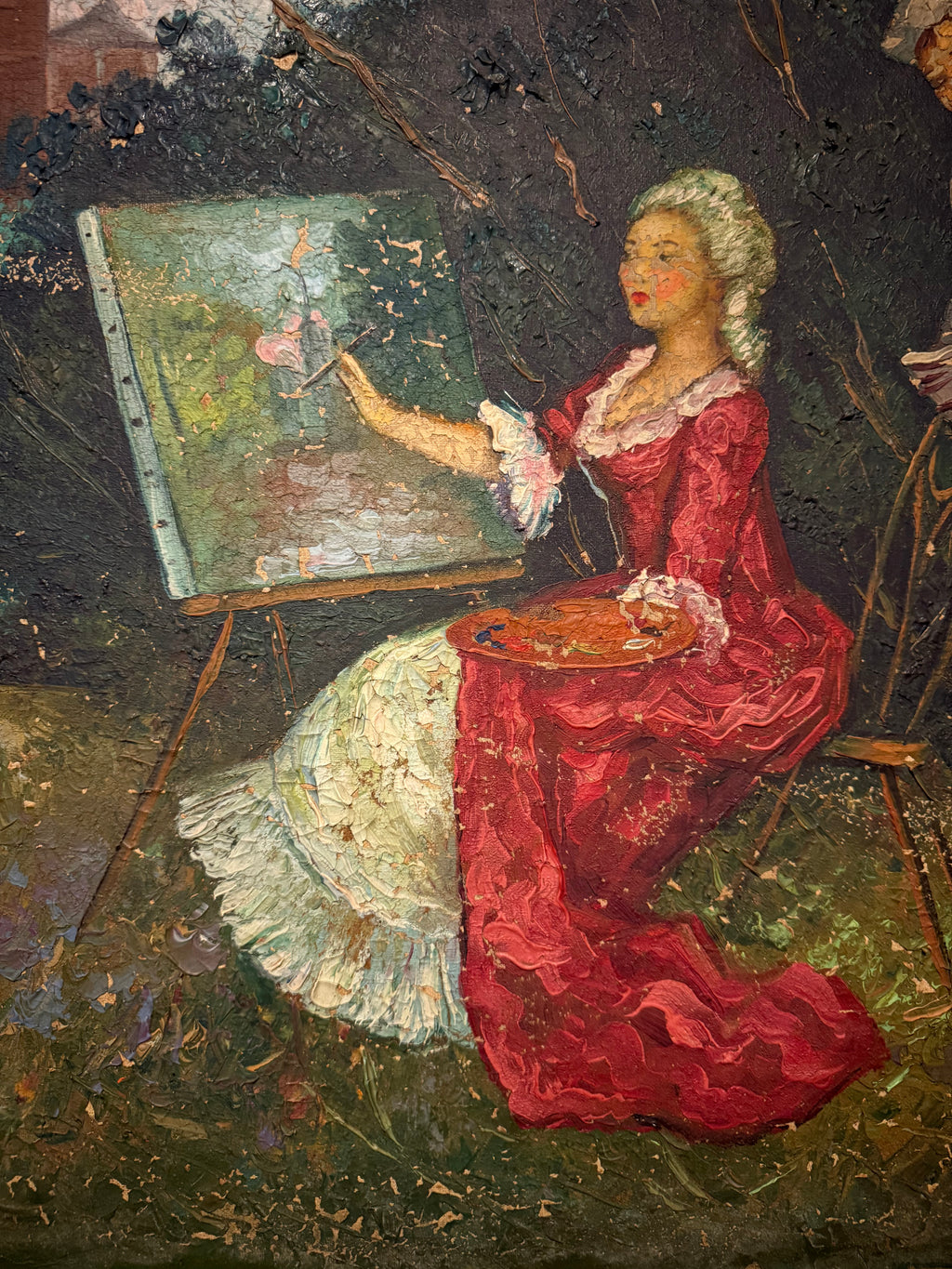 Exceptional European Oil Painting – Signed, 20th Century, Hand-Carved Frame