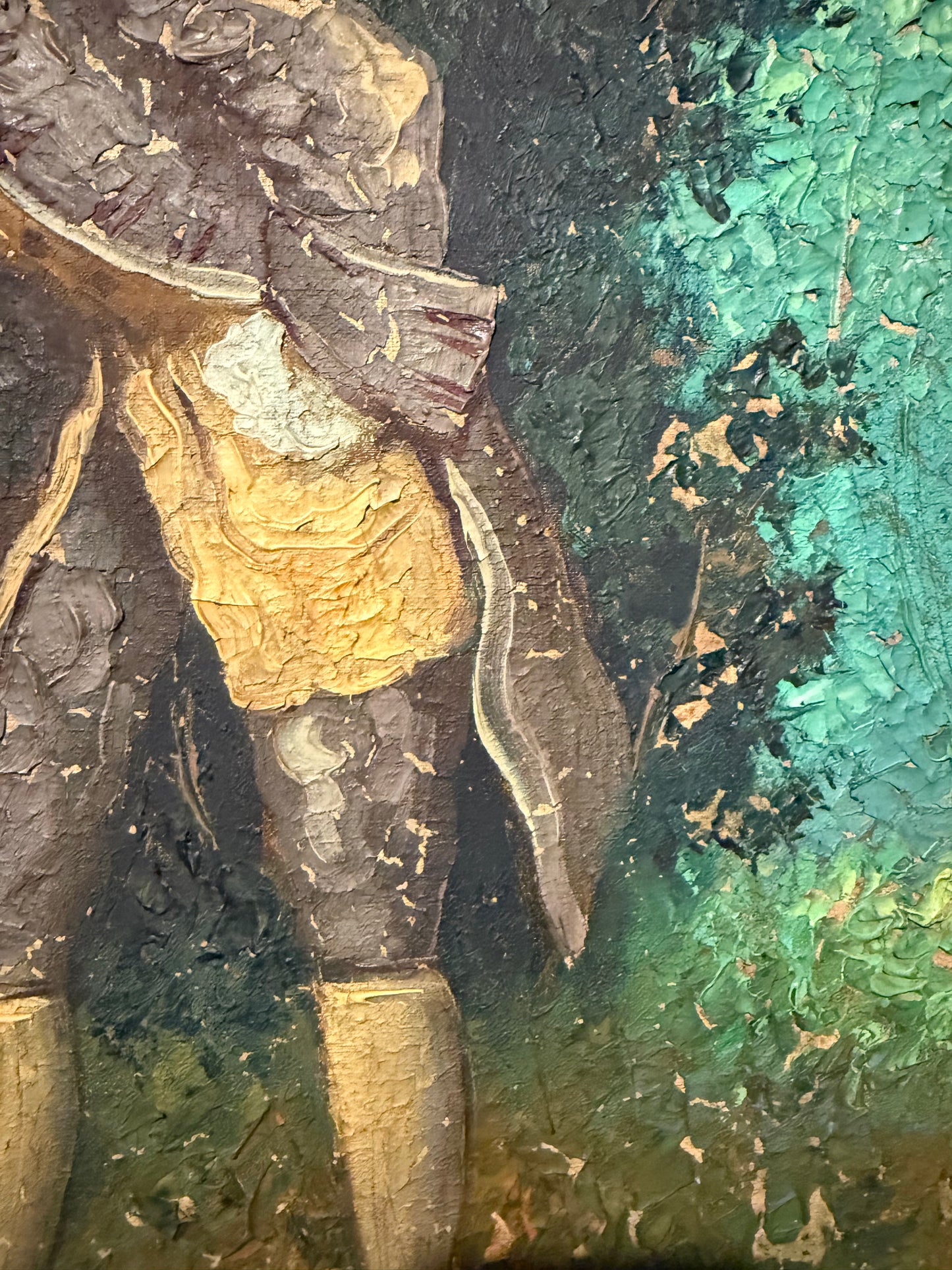 Exceptional European Oil Painting – Signed, 20th Century, Hand-Carved Frame tableaux