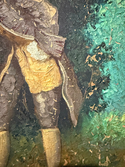 Exceptional European Oil Painting – Signed, 20th Century, Hand-Carved Frame tableaux