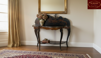 Rare 19th-Century French Console Table • Fine Marquetry & Hand-Chiseled Bronze Mounts