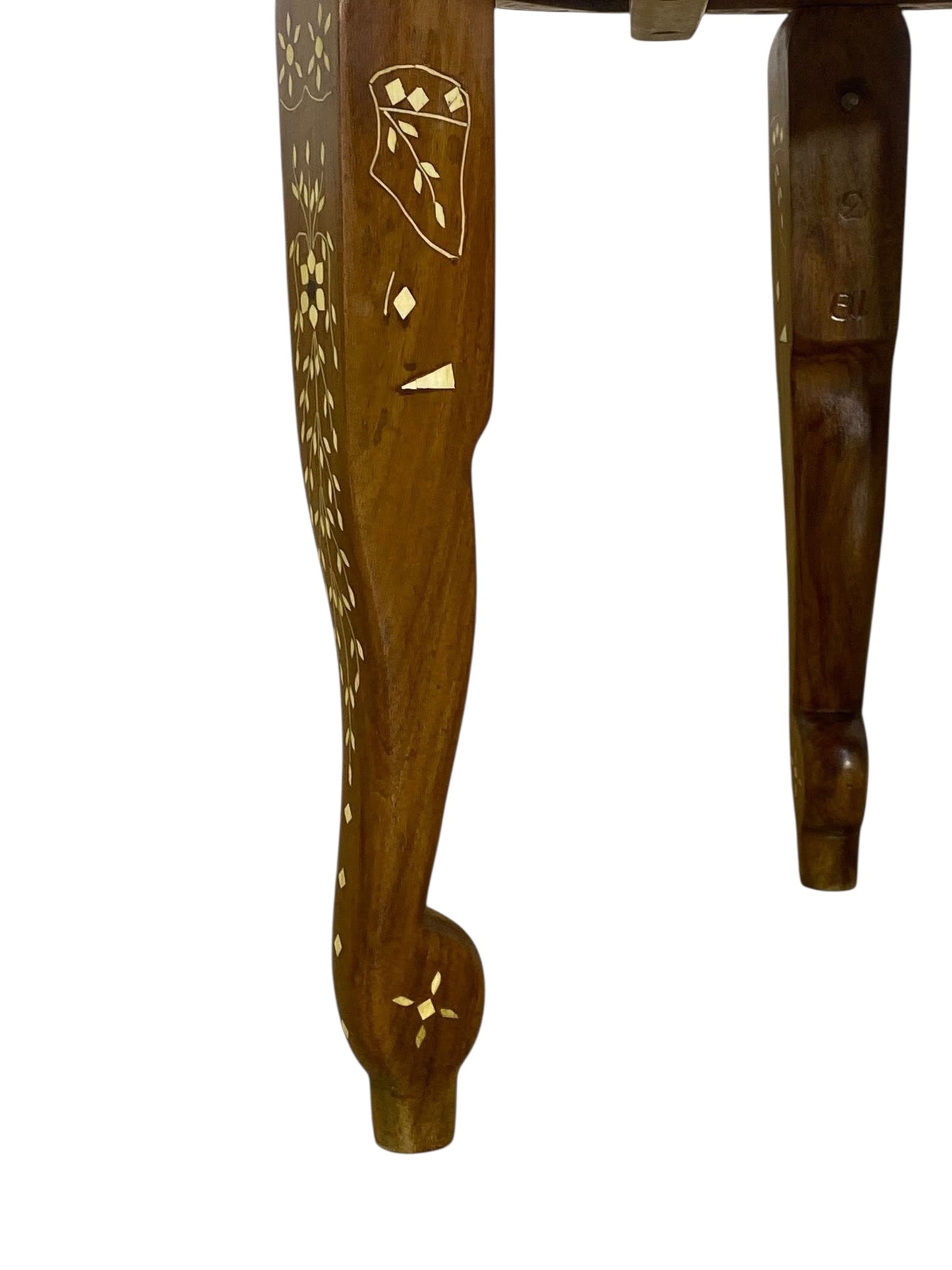 Exceptional Antique Indian Hand-Carved Game Table with Natural Ivory Inlay