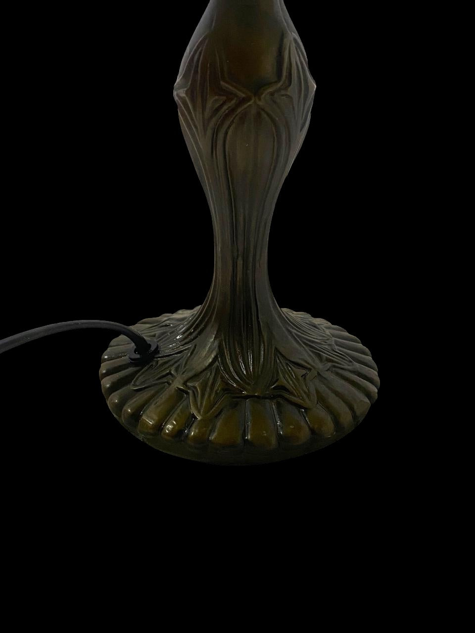 Original Antique American Tiffany Lamp – Handcrafted Stained Glass & Engraved Bronze Base