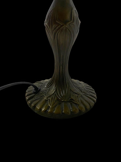 Original Antique American Tiffany Lamp – Handcrafted Stained Glass & Engraved Bronze Base