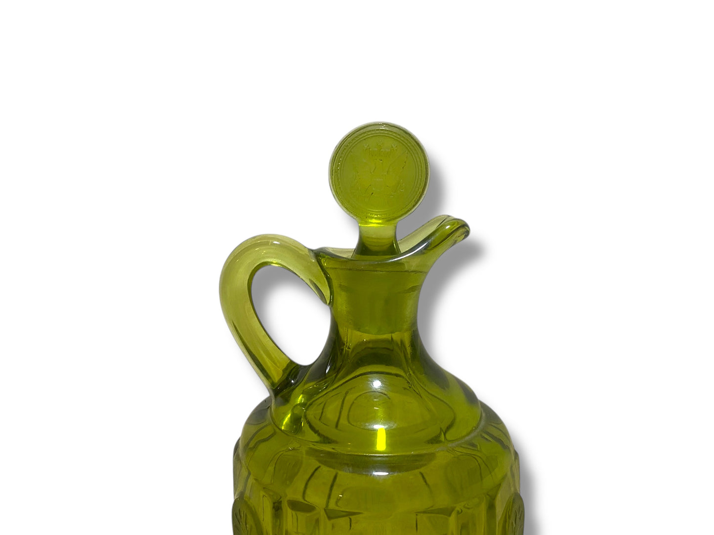 Original Antique Fostoria American Cruet with Stopper — Coin Pattern (Est. 1887)