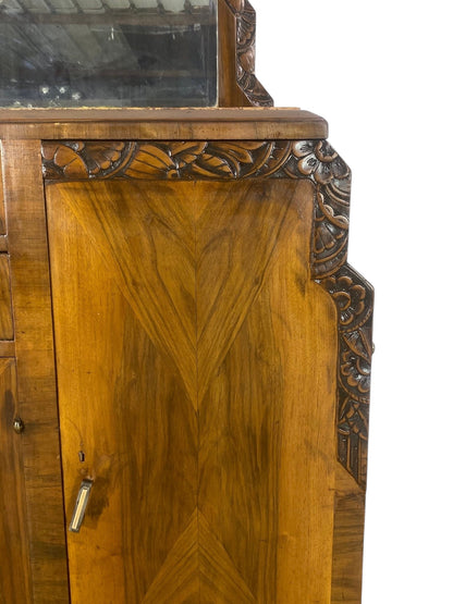 Rare Antique English Mahogany Buffet with Mirror – Two Separate Pieces