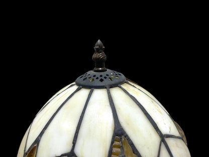 Original Antique American Tiffany Lamp – Handcrafted Stained Glass & Engraved Bronze Base