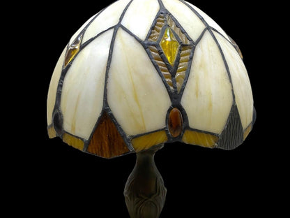 Original Antique American Tiffany Lamp – Handcrafted Stained Glass & Engraved Bronze Base