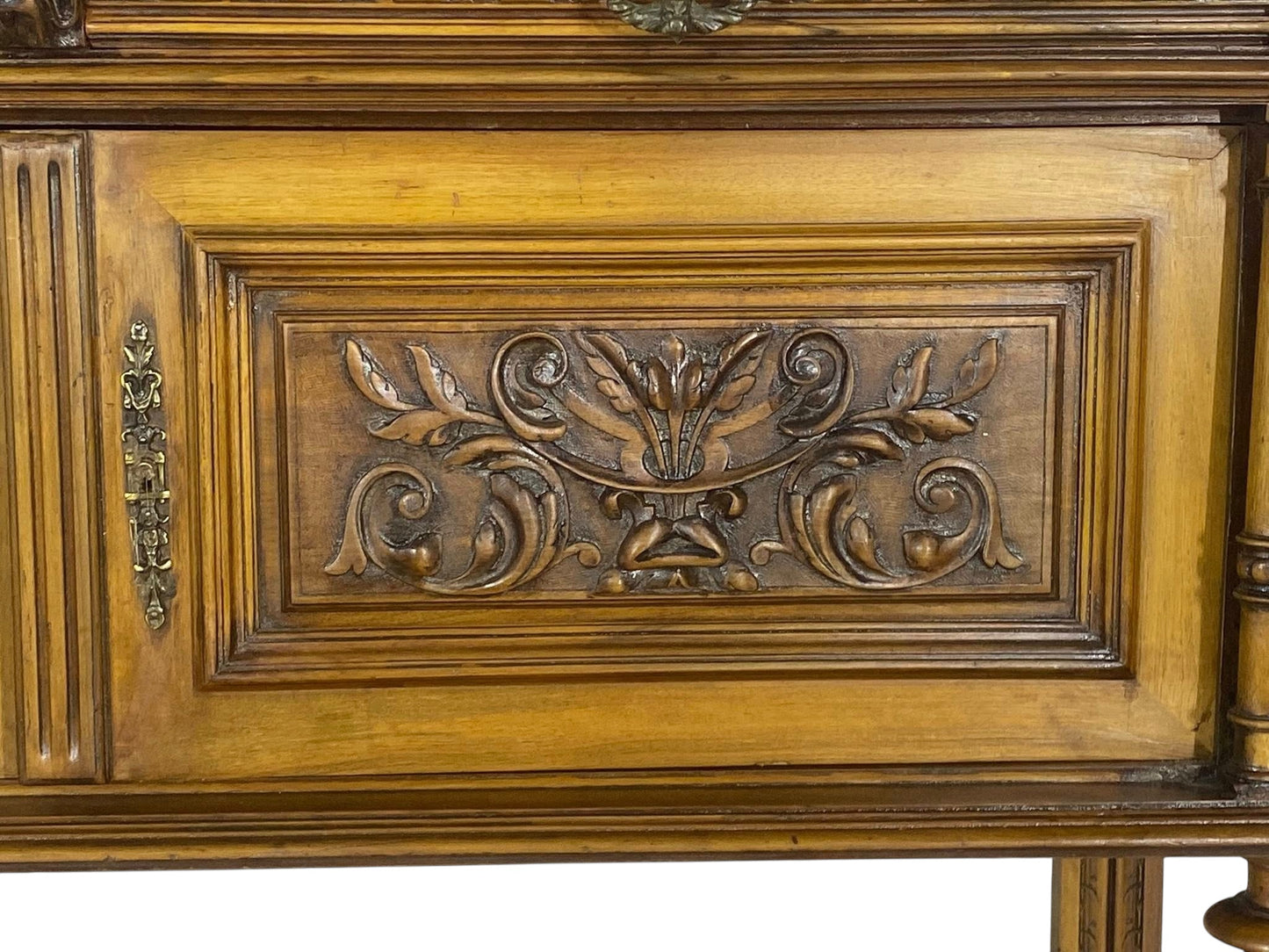 “Original 19th Century French Buffets – Matching Pair, Solid Oak with Hand-Carved Lion Heads”