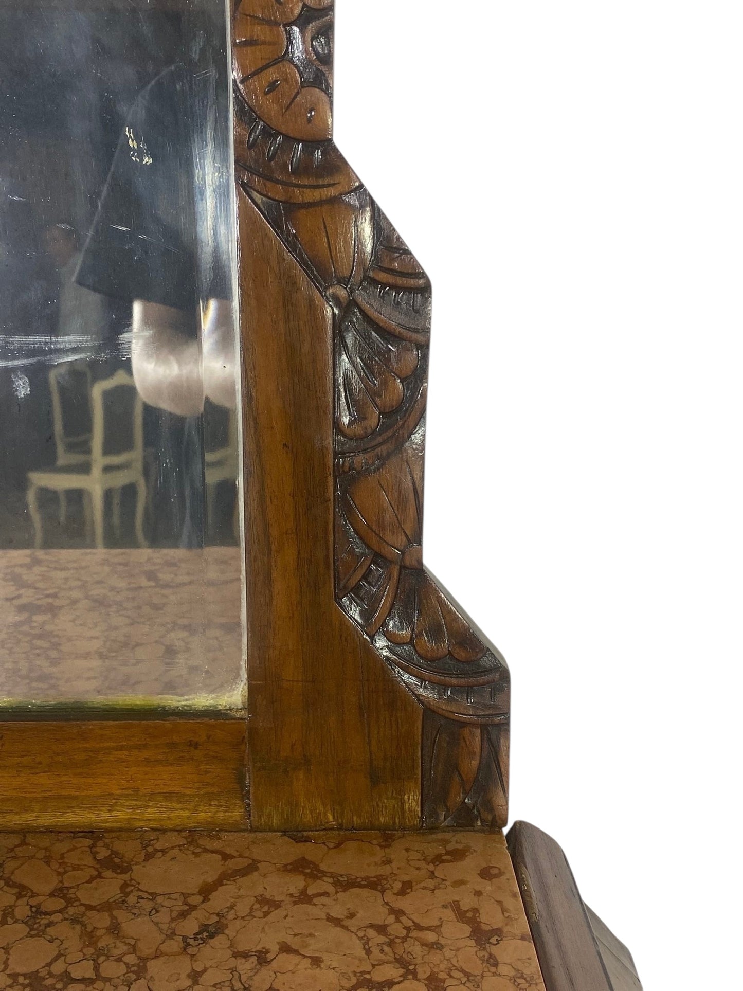 Rare Antique English Mahogany Buffet with Mirror – Two Separate Pieces