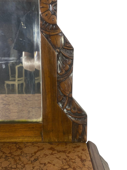 Rare Antique English Mahogany Buffet with Mirror – Two Separate Pieces