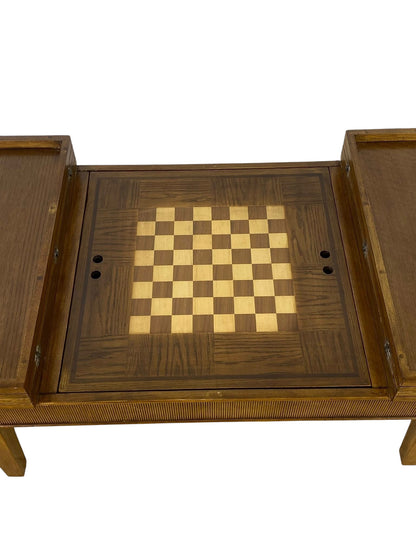 Extremely Rare French Antique Game/Coffee Table – Handcrafted Solid Oak