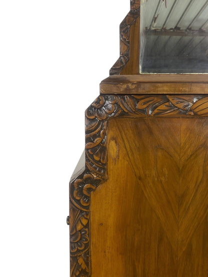 Rare Antique English Mahogany Buffet with Mirror – Two Separate Pieces