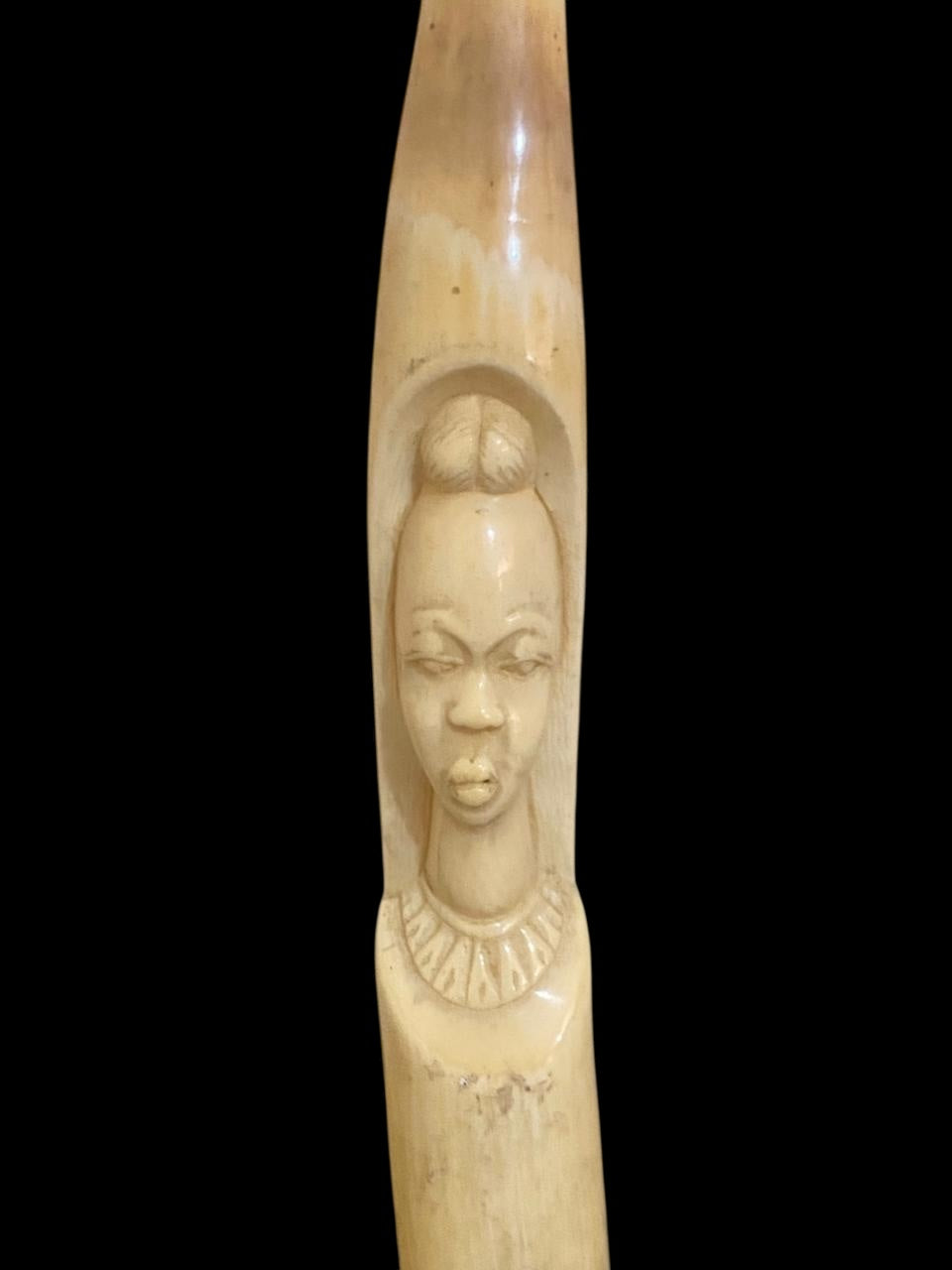 Pair of Hand-Carved African Ivory Elephant Sculptures