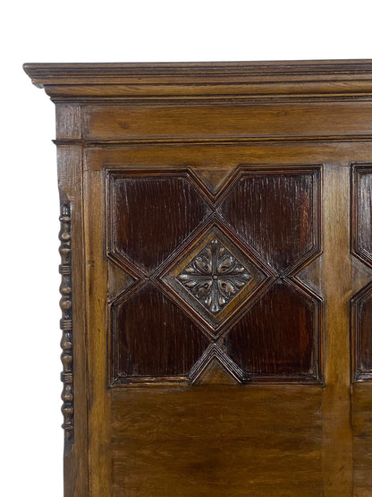 Original Antique English Bed – Hand-Carved Oak