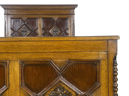 Original Antique English Bed – Hand-Carved Oak